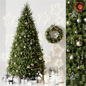 Modern Christmas tree gift box decoration ornament 3d model